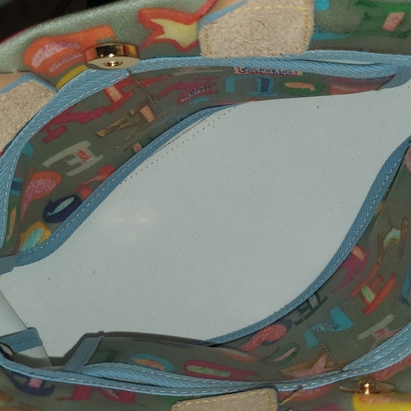 Dooney & Bourke RARE neon print mini bag with shoulder strap. EUC!!! - Picture 6 of 7